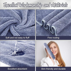 16 Pack Microfiber Bath Towels Bulk 27'' x 60'' Oversized Size Bath Towel Highly Absorbent Extra Large Soft Drying for Shower Beach Winter Salon Sport Gym Party (Diamond,Light Grey)