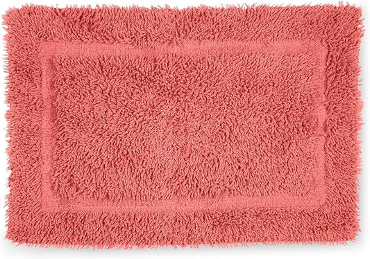Martex 100% Cotton Ringspun Bath Rug | Super Soft | Super Absorbent | Essential Bathroom Rugs | Non-Slip Bath Mat | Quick Drying Bath Mat | Coral