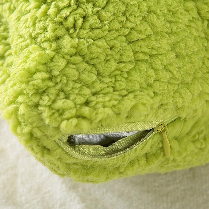 Reafort Ultra Soft Sherpa Body Pillow Cover/Case with Zipper Closure 21"x54" (21"x54" Body Pillow Cover, Lime)