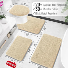 OLANLY Bathroom Rugs 35x24, Extra Soft Absorbent Chenille Bath Rugs, Rubber Backing Quick Dry, Machine Washable Bath Mats for Bathroom Floor, Tub and Shower, Home Decor Accessories, Beige
