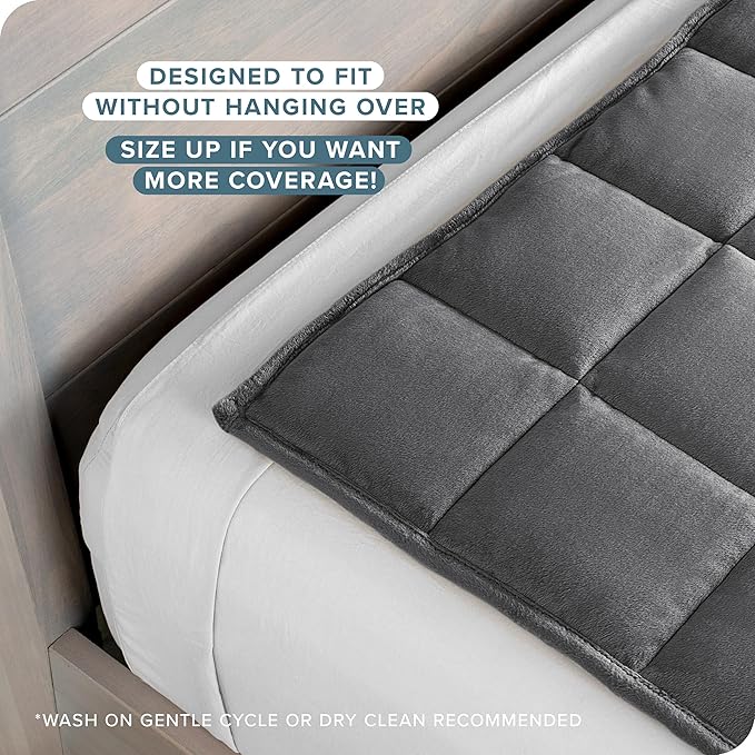 Bare Home Weighted Blanket Full or Queen Size 15lb (48" x 72") for Adults - Minky Fleece - Premium Heavy Blanket Nontoxic Glass Beads (Grey, 48"x72")