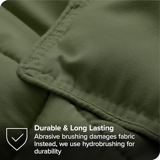 Bare Home Bed-in-A-Bag 7 Piece Comforter & Sheet Set - Queen - Goose Down Alternative - Ultra-Soft 1800 Premium - Bedding Set (Queen, Cypress/Cypress)