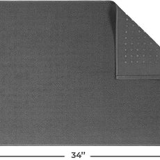 Cotton Paradise 100% Cotton Non Slip Bath Mats for Bathroom, 20x34 inch Soft Absorbent Quick Dry Machine Washable Floor Bath Mat, Dark Gray