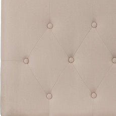 EMMA + OLIVER Twin Size Tufted Upholstered Headboard with Adjustable Metal Bed Rail Slots, Modern Fabric Upholstered Twin Headboard, Beige