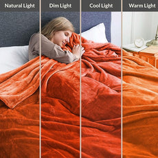 IR Imperial Rooms Fleece Blanket - Super Soft Fluffy Throw Blanket for Sofa and Bed - Warm and Cozy Lightweight 400 GSM Microfiber Bed Throws Blankets, 50 x 60 Inches (Throw/Travel, Rust)