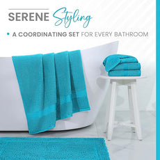 Martex 100% Cotton Ringspun Bath Rug | Super Soft | Super Absorbent | Essential Bathroom Rugs | Non-Slip Bath Mat | Quick Drying Bath Mat | Aqua