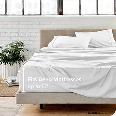 Bare Home Bed-in-A-Bag 7 Piece Comforter & Sheet Set - King - Goose Down Alternative - Ultra-Soft 1800 Premium Bedding Set (King, Grid - Grey/White Comforter Set, White Sheet Set)