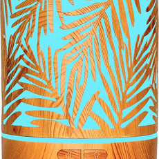 Essential Oil Diffuser Metal Aromatherapy Oil Diffusers for Large Room,Water Plants Pattern Ultrasonic Cool Mist Diffuser with Waterless Auto Shut-Off Protection,for Home Office,300ML