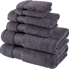 BAGNO MILANO Turkish Towels, Ultra Soft, Plush Luxury Turkih Cotton Bath Towels, Quick Dry Towel Set Made in Turkey (Charcoal, 6 Pcs Towel Set)