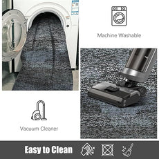 RUGSURE Washable Area Rug - 1/6 Thick - Stain & Water Resistant Non-Slip - Resistant Rug for Living Room, Bedroom, Nursery, Pet & Child Friendly, Vintage Charm Area Rugs (Darkgrey+Bule, 6' x 9')