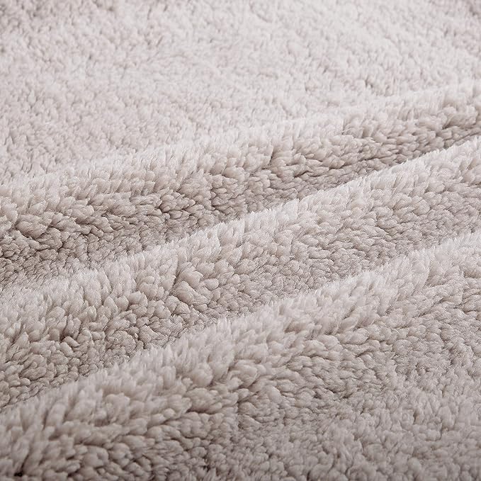 Reafort Ultra Soft Sherpa Euro Sham Pillow Case 26"x26" Replacement with Zipper Closure (Taupe, 26"x26" Euro Sham)