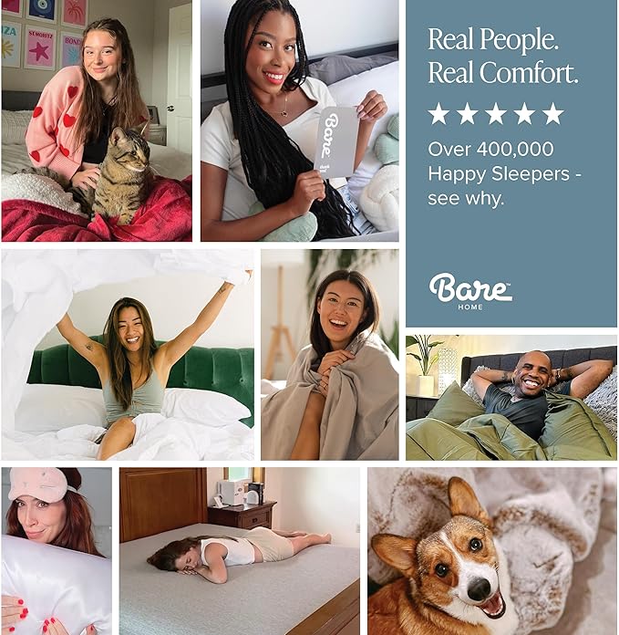 Bare Home Hotel Luxury Split King Sheet Set, Extra Soft, Deep Pockets, Easy Fit, Cooling & Breathable, Wrinkle, Fade, Stain Resistant, Includes 4 Pillowcases (Split King, Coronet Blue)