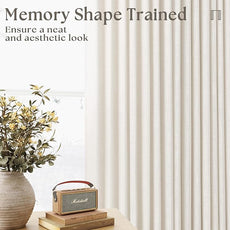 Cream Ivory Pinch Pleat Linen Short Curtains 54 Inch Long for Kitchen Pleated Hooks Rings Back Tab Light Filtering Boho Farmhouse Semi Sheer 54 Inch Curtain for Dining Room Bedroom Small Window