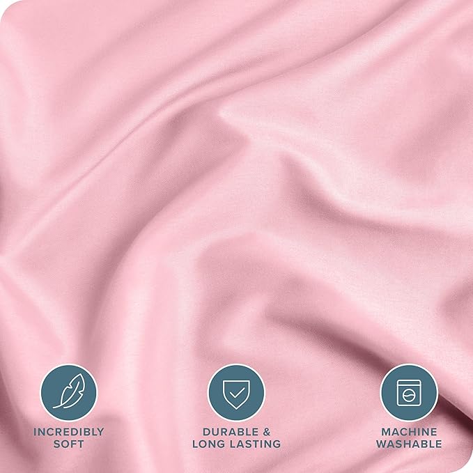 Bare Home Bedding Duvet Cover King Size - Premium 1800 Super Soft Collection - Lightweight, Cooling - Soft Breathable Bedding Duvet Cover (King, Light Pink)