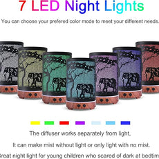 Essential Oils Diffuser,Aromatherapy Diffuser,Birthday Gifts for Women Mom Grandma,Metal Cool Mist Humidifier with 7 Colors Lights Waterless Auto Off Air Diffusers（Elephant）