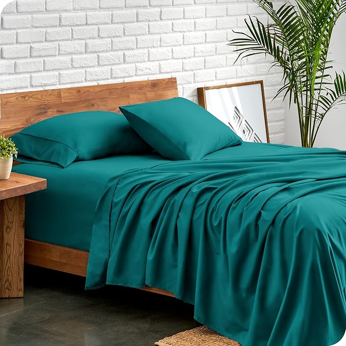 Bare Home King Sheet Set - Luxury 1800 Ultra-Soft Microfiber King Bed Sheets - Double Brushed - Deep Pockets - Easy Fit - 4 Piece Set - Bedding Sheets & Pillowcases (King, Emerald) BareHome