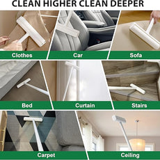 9.5'' Large Lint Roller for Pet Hair with 6 Extendable Handle and Dust-Proof Cover * 5 Refills 300 Sheets, Long Handle Lightweight Extra Sticky Heavy Duty Mop for Cleaning Carpet Floor