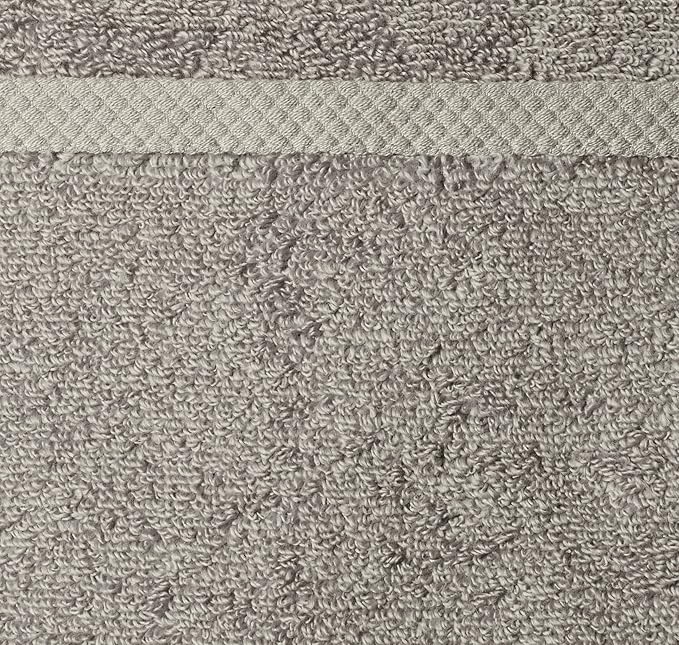 Amazon basics 100% cotton Lightweight quick-dry hand towel, 8-pack, Platinum, 28" x 16"