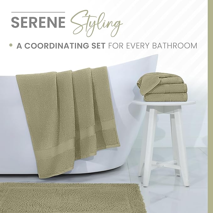 Martex 100% Cotton Ringspun Bath Rug Super Soft Super Absorbent Essential Bathroom Rugs Non-Slip Bath Mat Quick Drying Bath Mat Sea Green