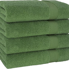 Cotton Paradise 4 Piece Turkish Bath Towels for Bathroom, Extra Large Soft Plush Towels Bathroom Set, Sage Green