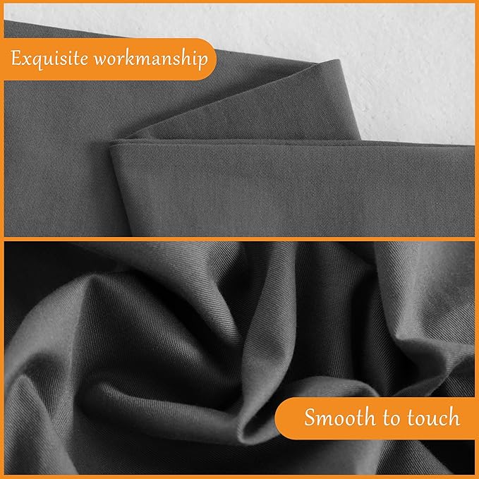 NTBAY Standard Cotton Pillowcases - Envelope Closure 20x26 Pillowcases Set of 2, Breathable and Soft Bed Pillow Cases, Dark Grey