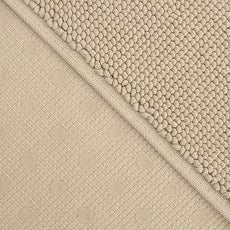 Cotton Paradise 100% Cotton Non Slip Bath Mats for Bathroom, 20x34 inch Soft Absorbent Quick Dry Machine Washable Floor Bath Mat, Beige Bath Rug