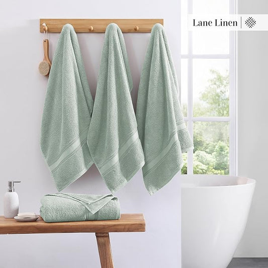 LANE LINEN Large Bath Towels - 100% Cotton , Extra Large Bath Towels, Zero Twist, 4 Piece Bath Sheet Set, Quick Dry, Super Soft Shower Towels, Highly Absorbent Bathroom Towels - Jade