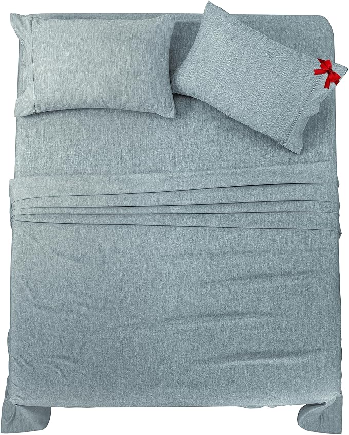 Utopia Bedding Queen Sheet Set – 4 Piece Bed Sheets for Queen Size Bed, Soft and Breathable Microfiber, Includes 1 Fitted Sheet, 1 Flat Sheet and 2 Pillowcases (Heather Grey)