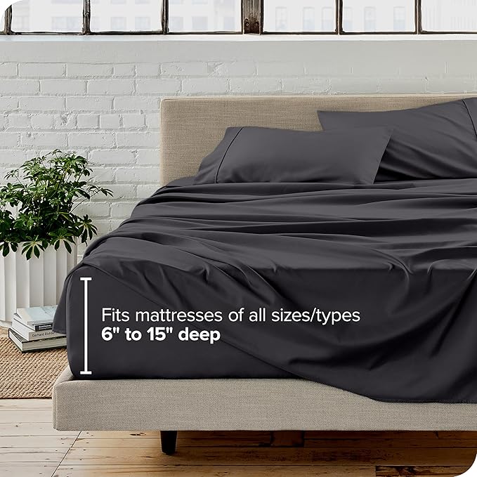 Bare Home Twin XL Sheet Set - College Dorm Size - Luxury 1800 Ultra-Soft Microfiber Twin Extra Long Bed Sheets - Deep Pockets - Easy Fit - Extra Soft - 3 Piece Set (Twin XL, Forged Iron Grey) BareHome