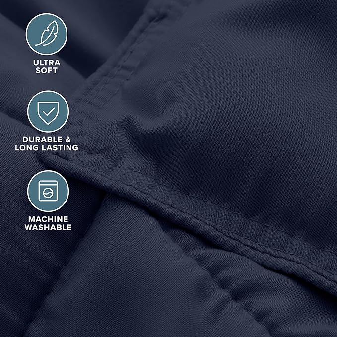 Bare Home Comforter Set - Full Size - Ultra-Soft - Goose Down Alternative - Premium 1800 Series - All Season Warmth (Full, Midnight Blue)