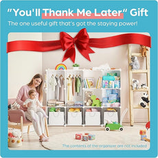 Baby Closet Organizer for Nursery: Durable Baby Wardrobe for Closet - Customizable Baby Dresser Amoire Shelves - Waterproof Shelf Clothes Organizer w/Wall Fixation (White)