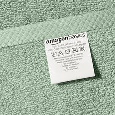 Amazon basics Lightweight quick-dry hand towels - 100% cotton, 8-pack, 28 x 16 inches, seafoam green