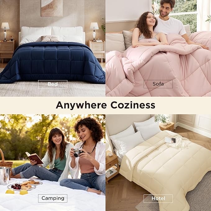 Bedsure Comforter Duvet Insert - Quilted Comforters Oversized King, All Season Duvet, GentleSoft Down Alternative Bedding, with 8 Tabs, Gifts for Women/Men, Cream,Oversized King 116 x 98 Inches