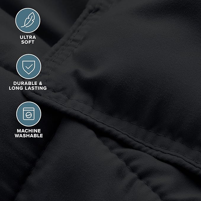 Bare Home Comforter Set - Queen Size - Ultra-Soft - Goose Down Alternative - Premium 1800 Series - All Season Warmth (Queen, Black)