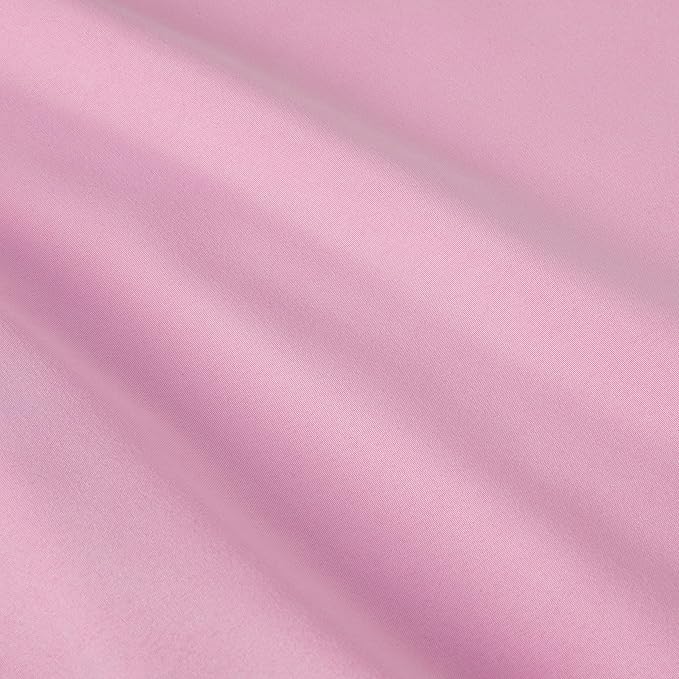 Amazon Basics 7 Piece Soft Microfiber Kid's Bed-in-a-Bag Bedding Set, Full/Queen, Pink, Solid