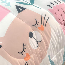 CVHOUSE Cat Bedding,Cartoon Cat Comforter Twin,Animals Print Comforter Set for Kids,Kawaii Quilt Set with 1 Comforter and 2 Pillow Cases