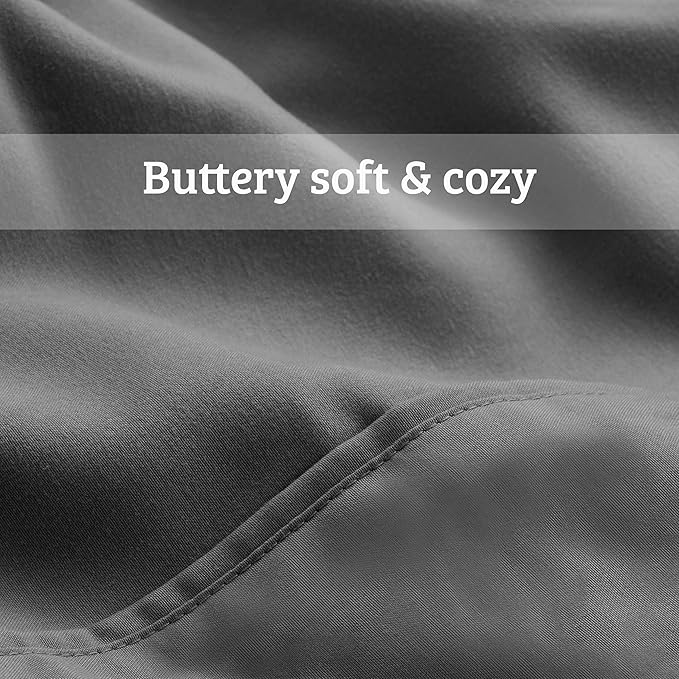 Bare Home 8-Piece Bed-in-A-Bag - Split Queen (Comforter Set: Grey, Sheet Set: Grey)
