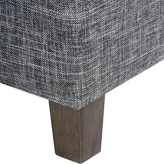 HomePop Home Decor | K7342-F2182 | Classic Square Storage Ottoman with Lift Off Lid | Ottoman with Storage for Living Room & Bedroom, Slate Grey Large