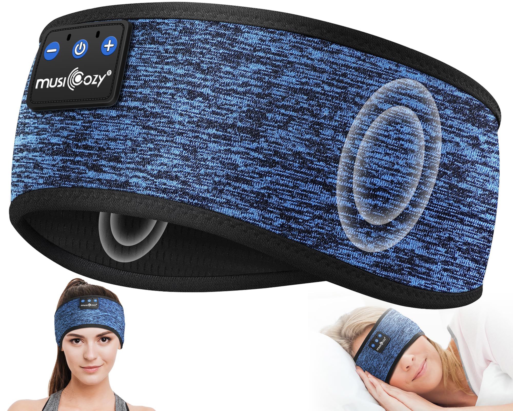 MUSICOZY Sleep Headphones Bluetooth 5.4 Headband, Sports Wireless Earphones Sweat Resistant Earbuds Sleeping Headphone with Ultra-Thin HD Stereo Speaker for Workout Running Cool Gadgets Unique Gifts Dormly