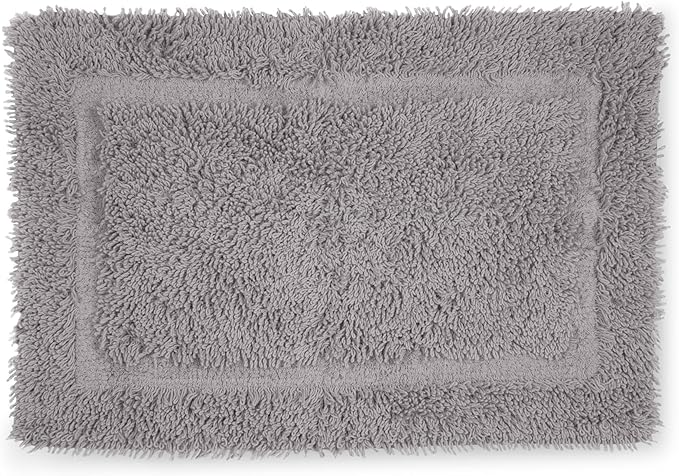 Martex 100% Cotton Ringspun Bath Rug | Super Soft | Super Absorbent | Essential Bathroom Rugs | Non-Slip Bath Mat | Quick Drying Bath Mat | Silver