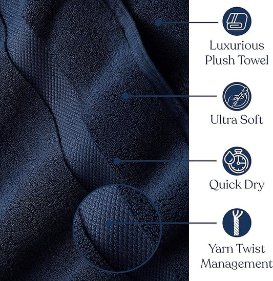 Delara Organic Cotton Luxuriously Plush Hand Towel Pack of 2 | GOTS & OEKO-TEX Certified | Premium Hotel Quality Towels | Feather Touch Technology|650 GSM Long Staple|Soft, Quick Dry & Ultra-Absorbent