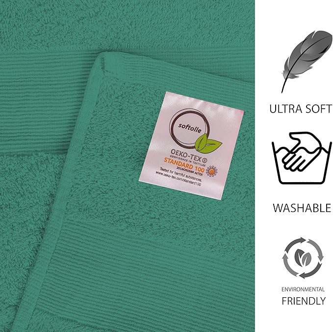 Softolle 100% Cotton Luxury Bath Sheets - Pack of 2 (35" x 70") | Super Soft, Quick-Dry & Highly Absorbent Towels for Bathroom, Home, Spa & Gym (Dusty-Green)