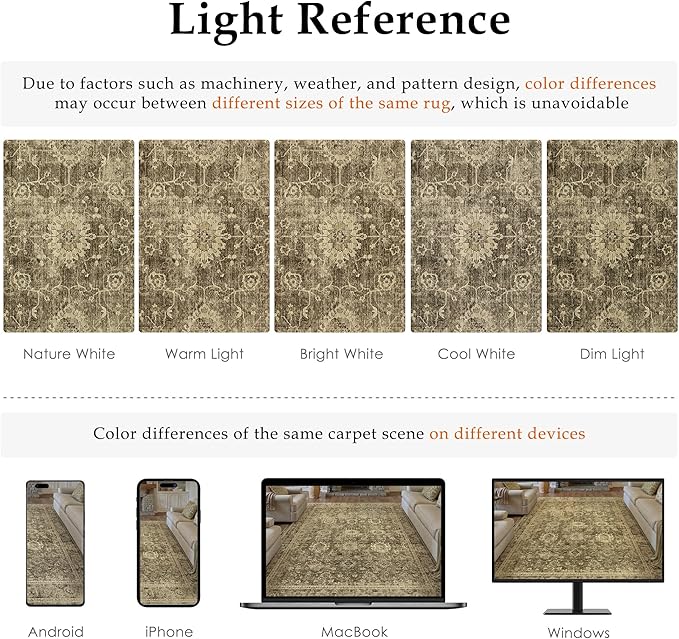 3x4 Washable Area Rug for Entryway Brown Vintage Non-Slip Low Pile Distressed Rustic Carpet Lightweight Vacuumable Door Mat Soft Small Door Mat Small Throw Rug for Entrance