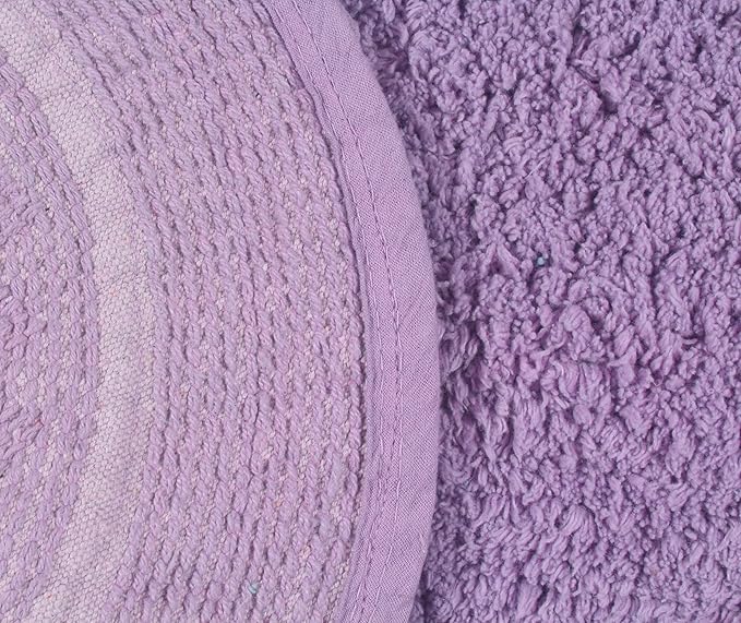 Home Weavers Double Ruffle Collection Absorbent Cotton, Soft Rug, Machine wash Dry, 18"x18", Purple