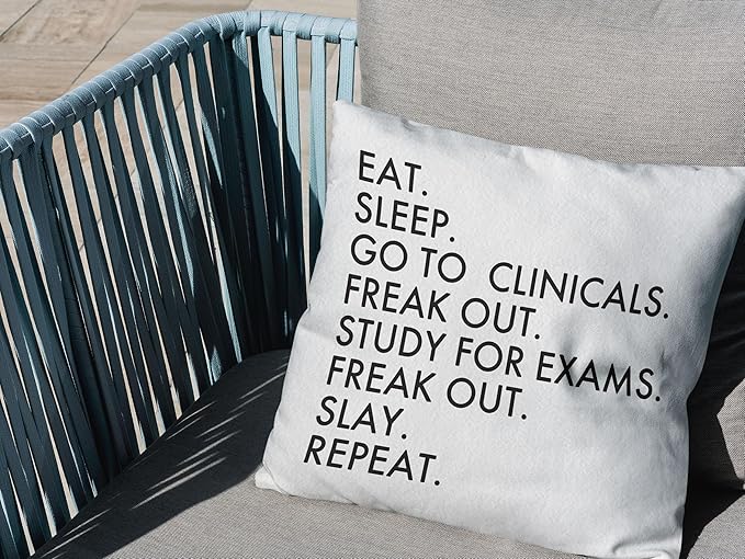OFlich Nursing Student Pillow Cover - Nursing School gifts throw pillow covers 20″×20″, RN Gift pillowcase, nursing student gifts, nursing student gifts for women, funny nurse gifts, 718-ZBZ-WJ-01