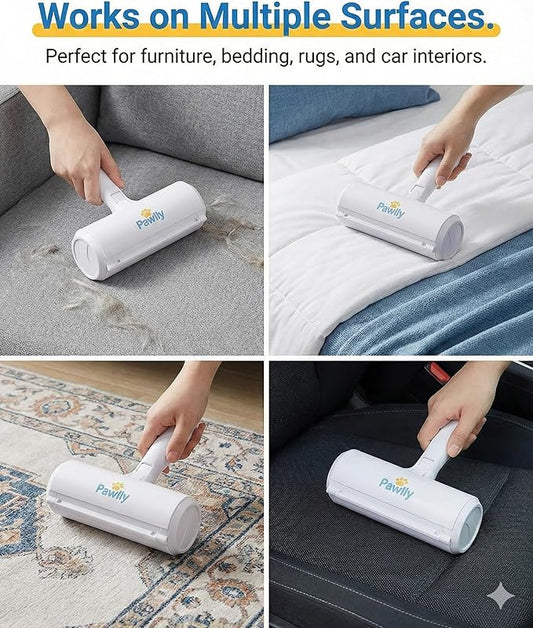 Pet Hair Remover Roller – Reusable Lint Roller for Pet Hair, Dog & Cat Hair Remover – Self-Cleaning Fur Removal Tool for Couch, Sofa, Furniture, Carpet, Car Seats & Bedding – No Refills Needed