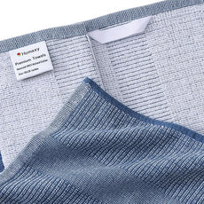 Homaxy Premium Kitchen Towels(18”x 28”, 12 Pack), Large Cotton Kitchen Hand Towels, Flat and Terry Dish Towels, 380 GSM Highly Absorbent Tea Towel Set with Hanging Loop, Navy Blue