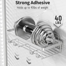 5 Pack Shower Caddy Organizer Rack Shelf for Inside Shower, Self Adhesive Bathroom Wall Storage Basket Rustproof Stainless Steel Large Capacity Shampoo Holder, Silver