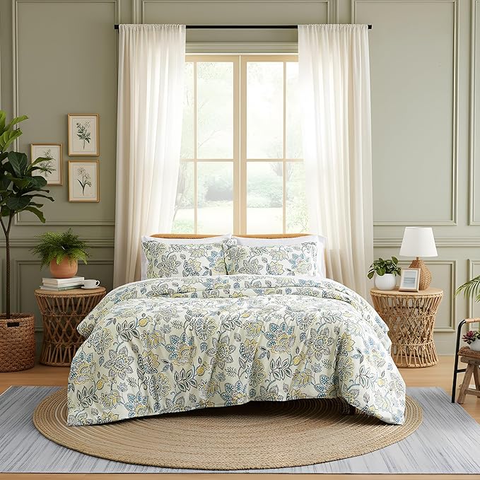 Southshore Fine Living, Inc. 3-Piece Printed Duvet Cover Set, Wanderlust Cream, Full/Queen