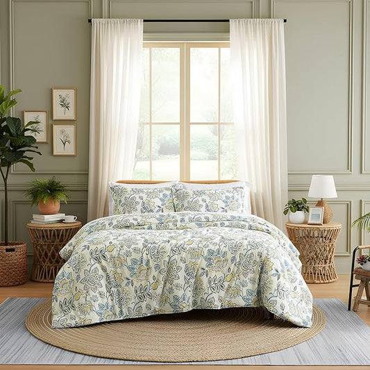 Southshore Fine Living, Inc. 3-Piece Printed Duvet Cover Set, Wanderlust Cream, Full/Queen